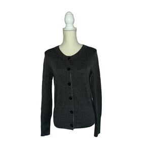 Banana Republic Extra Fine Italian Merino Medium Womens Gray Button Cardigan